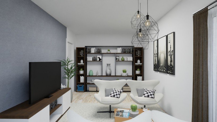 virtuelle Darstellung (Wohnzimmer) Erdgeschosswohnung Rheine