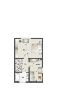 Obergeschoss FamilyHome- Reihenendhaus mit Garten & Garage. 
Ihr Projekt mit Perspektive