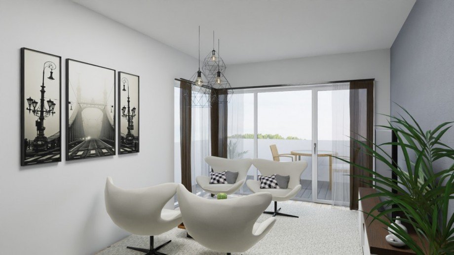 virtuelle Darstellung (Wohnzimmer) Erdgeschosswohnung Rheine